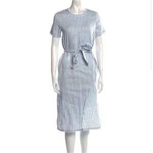 Jenni Kayne Blue Stripe Linen Midi Dress